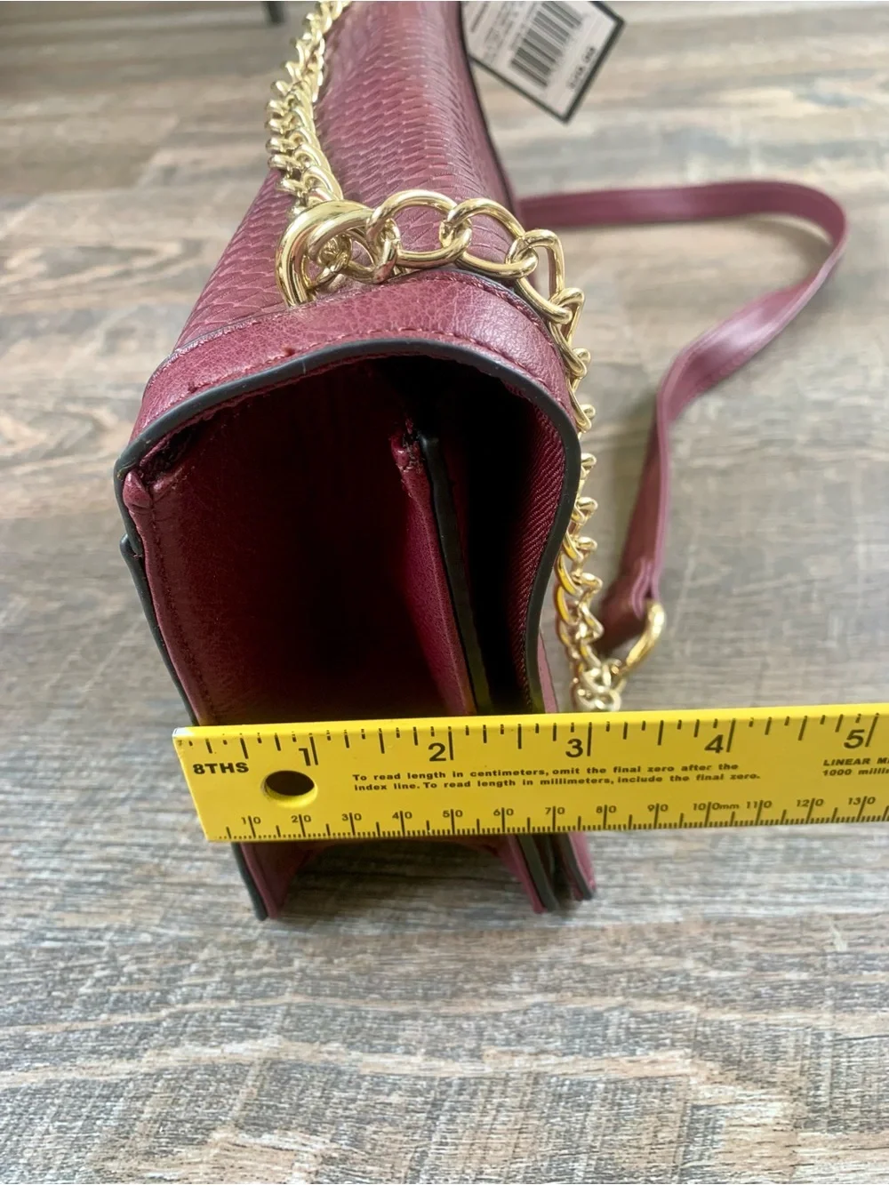 Mossimo Faux Chic Snakeskin Maroon Chain Strap Crossbody Bag NWT